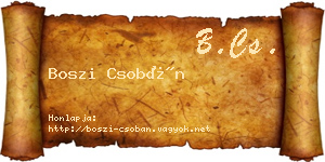 Boszi Csobán névjegykártya